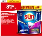 (1)Capsules lave-vaisselle absolu tout-en-un - SUN en promo chez Carrefour Argenteuil à 8,57 €