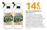 Mr.Bricolage Bouvent - Promo LOT DE 2 BARRIÈRE À INSECTES 1 L Promo LOT DE 2 BARRIÈRE À INSECTES 1 L à 14,90 € dans le catalogue Mr.Bricolage à Bouvent