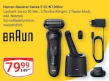 Herren-Rasierer Series 5 52-N7200cc Angebote von Braun bei GLOBUS Kempen für 79,99 €