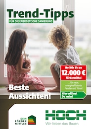 Hoch Baustoffe Prospekt für Hahn-Flughafen mit 7 Seiten Hoch Baustoffe Prospekt für Hahn-Flughafen: "Trend-Tipps für die energetische Sanierung", 7 Seiten, 09.05.2025 - 18.05.2025