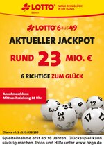 LOTTO Bayern Prospekt für München mit 2 Seiten LOTTO Bayern Prospekt für München: "Aktueller Jackpot rund 23 Mio. €", 2 Seiten, 11.08.2020 - 12.08.2020