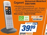 Universal-Mobilteil CE575HX im Angebot bei expert in Bonn Universal-Mobilteil CE575HX Angebote von Gigaset bei expert Bonn für 39,99 €