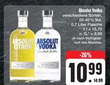 Absolut Vodka oder Absolut Citron im Angebot bei E center in Weiden Absolut Vodka oder Absolut Citron Angebote von Absolut bei E center Weiden für 10,99 €