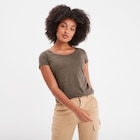 T-shirt manches courtes col rond vert kaki femme en promo chez La Halle T-shirt manches courtes col rond vert kaki femme dans le catalogue La Halle