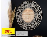 Horloge rotin en promo chez Intermarché Valence à 29,99 €