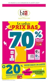 Catalogue Supermarchés Bi1 en cours à Chastenay et alentours, "La rentrée À PRIX BAS", 12 pages, 12/08/2025 - 31/08/2025
