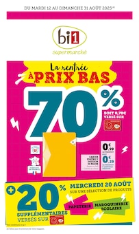 Prospectus Bi1 de la semaine "La rentrée À PRIX BAS" avec 1 pages, valide du 12/08/2025 au 31/08/2025 pour Bourbon-Lancy et alentours