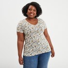 T-shirt manches courtes ecru femme grande taille - LH - La Halle T-shirt manches courtes ecru femme grande taille - LH à 6,99 € dans le catalogue La Halle