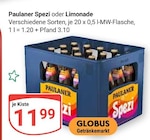 Spezi von Paulaner im aktuellen GLOBUS Prospekt