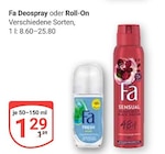 Deospray Angebote von Fa bei GLOBUS Wolfenbüttel für 1,29 €