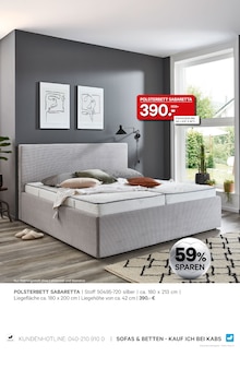 Bett im Kabs Prospekt "DEIN ZUHAUSE. DEIN HEIMSPIEL." mit 56 Seiten (Kiel)