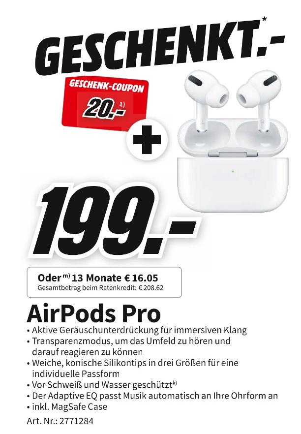 Media-Markt Kaufbeuren - AirPods Pro AirPods Pro Angebot bei Media-Markt Kaufbeuren im Prospekt Top Angebote