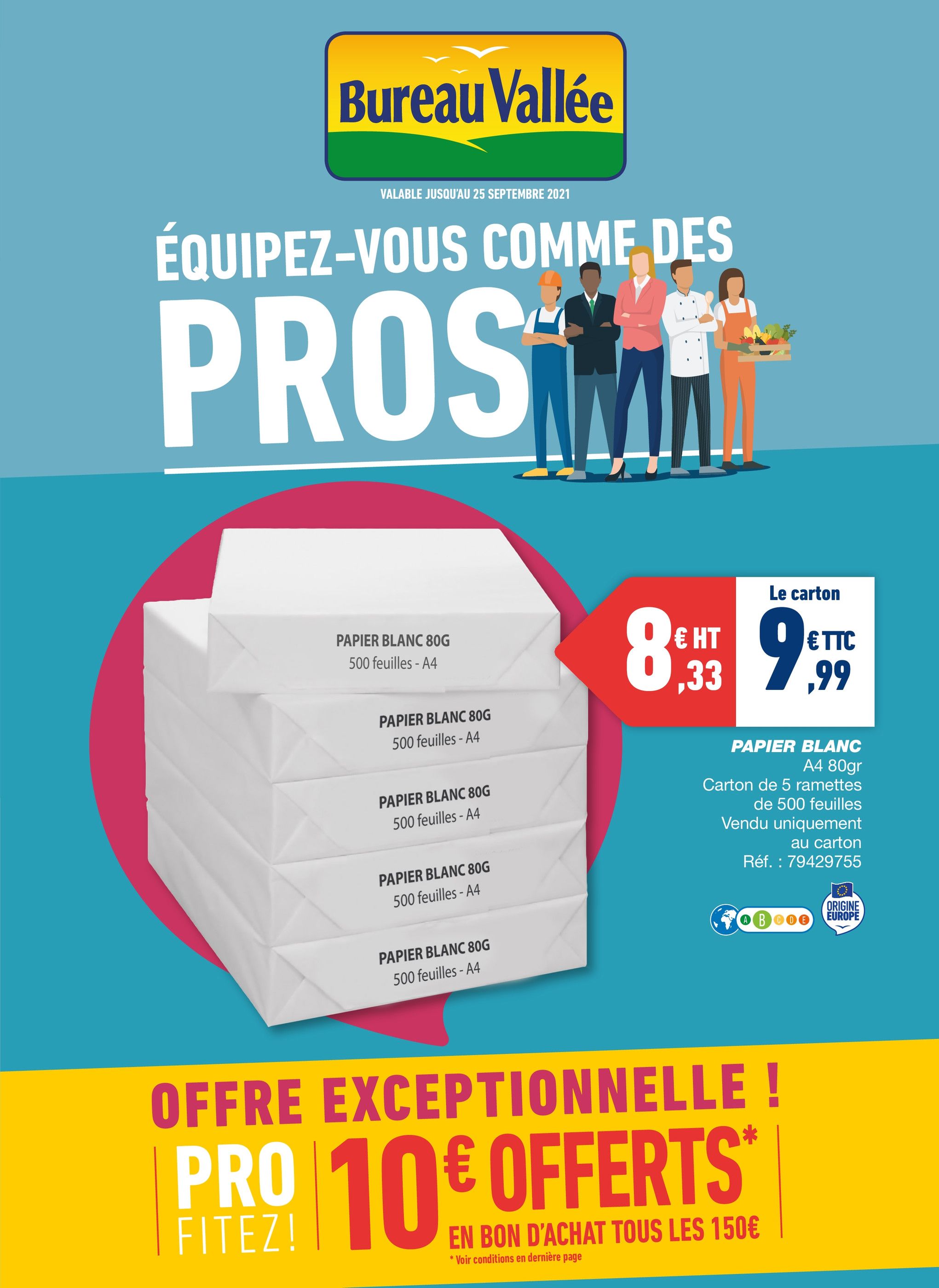 Catalogue Bureau Vallée à Cagnes-sur-Mer, avec 8 pages Prospectus Bureau Vallée à Cagnes-sur-Mer, "Équipez-vous comme des pros.", 8 pages, 13/09/2021 - 25/09/2021