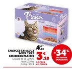 Eminces en sauce pour chat les repas - Plaisir en promo chez Super U Eminces en sauce pour chat les repas - Plaisir dans le catalogue Super U