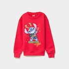 Sweat de Noël manches longues Stitch rouge fille en promo chez La Halle Sweat de Noël manches longues Stitch rouge fille dans le catalogue La Halle
