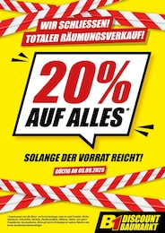 B1 Discount Baumarkt Prospekt für Berlin: "WIR SCHLIESSEN! TOTALER RÄUMUNGSVERKAUF!", 1 Seite, 05.09.2025 - 12.09.2025