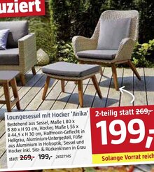 Loungesessel mit Hocker 'Anika' bei BAUHAUS in Münster Loungesessel mit Hocker 'Anika' im Angebot bei BAUHAUS Münster für 199,00 €