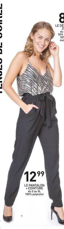 LE PANTALON + CEINTURE - Stokomani à Metz LE PANTALON + CEINTURE en promo chez Stokomani Metz à 12,99 €