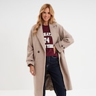 Manteau long boutonné beige femme en promo chez La Halle Toulon à 59,99 €