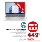 Ordinateur Portable 15,6" - hp - Hyper U à Rouen Ordinateur Portable 15,6" - hp en promo chez Hyper U Rouen à 449,00 €
