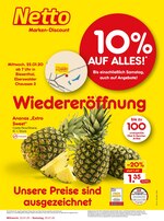 Netto Marken-Discount Prospekt "Wiedereröffnung - 10% auf alles", 6 Seiten, für Bernau, 22.01.2020 - 25.01.2020 Netto Marken-Discount Prospekt "Wiedereröffnung - 10% auf alles", 6 Seiten, für Bernau, 22.01.2020 - 25.01.2020