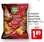 Kessel Chips Sweet Chili & Red Pepper im Angebot bei EDEKA in Neuwied Kessel Chips Sweet Chili & Red Pepper Angebote von Funnyfrisch bei EDEKA Neuwied für 1,49 €