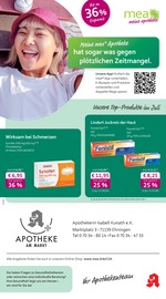 mea - meine apotheke Apotheken Prospekt der aktuellen Woche mit 4 Seiten, gültig von 01.07.2026 bis 31.07.2026, in Ehningen und Umgebung Aktueller mea - meine apotheke Apotheken Prospekt in Ehningen und Umgebung, "Unsere Juli-Angebote" mit 4 Seiten, 01.07.2026 - 31.07.2026