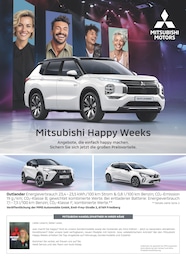 Mitsubishi Prospekt "Mitsubishi Happy Weeks", 1 Seite, 15.09.2025 - 15.09.2025 Aktueller Mitsubishi Prospekt, "Mitsubishi Happy Weeks", mit Angeboten der Woche, gĂŒltig von 15.09.2025 bis 15.09.2025