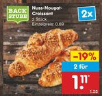 Nuss-Nougat-Croissant von Backstube im aktuellen Netto Marken-Discount Prospekt für 1,11 €