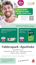 Apotheken Prospekt von mea - meine apotheke in Neumünster Aktueller mea - meine apotheke Apotheken Prospekt für Neumünster: Unsere August-Angebote mit 4} Seiten, 01.08.2026 - 31.08.2026