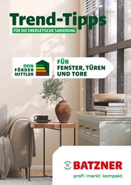 Batzner Baustoffe Prospekt "Trend-Tipps FÜR DIE ENERGETISCHE SANIERUNG" für Hofheim, 4 Seiten, 24.05.2024 - 02.06.2024