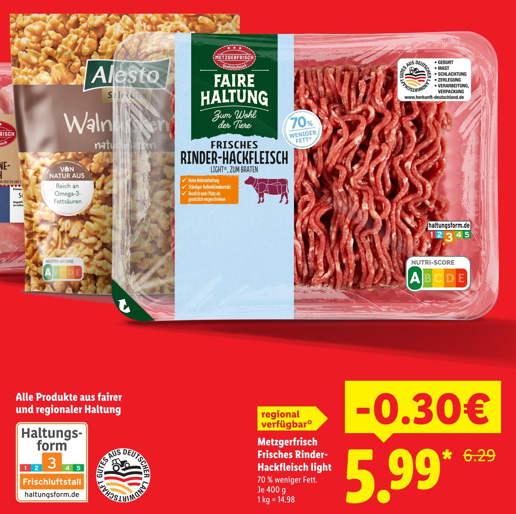 Frisches Rinder-Hackfleisch light