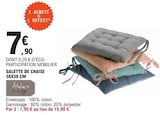 Galette de Chaise 38x38 cm - Ateliers du Linge en promo chez E.Leclerc Saint-Brieuc à 7,90 €