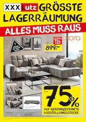 Aktueller XXXLutz Möbelhäuser Prospekt mit Wohnlandschaft, "GRÖSSTE LAGERRÄUMUNG", Seite 1