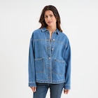 Veste surchemise oversize en jean coton denim stone femme - La Halle Veste surchemise oversize en jean coton denim stone femme à 35,99 € dans le catalogue La Halle