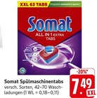 Spülmaschinentabs im Angebot bei E center in Kaiserslautern Spülmaschinentabs Angebote von Somat bei E center Kaiserslautern für 7,49 €