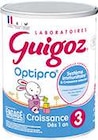 Lait Croissance 3 Dès 1 An Optipro - Guigoz dans le catalogue Spar