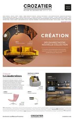 Catalogue Crozatier "Création : découvrez notre nouvelle collection", 4 pages, à Saint-Laurent-du-Var, 01/10/2019 - 30/10/2019 Prospectus Crozatier "Création : découvrez notre nouvelle collection", 4 pages, à Saint-Laurent-du-Var, 01/10/2019 - 30/10/2019