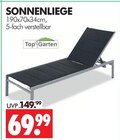 SONNENLIEGE im Angebot bei Wreesmann in Dresden SONNENLIEGE Angebote von Top Garten bei Wreesmann Dresden für 69,99 €