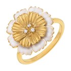 Bague en plaqué or laque et oxydes de zirconium marguerite - Le Manège à Bijoux Bague en plaqué or laque et oxydes de zirconium marguerite à 79,00 € dans le catalogue Le Manège à Bijoux
