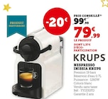 NESPRESSO INISSIA - KRUPS - Hyper U à Mulhouse NESPRESSO INISSIA - KRUPS en promo chez Hyper U Mulhouse à 79,99 €