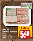 Schweine-Bratwurst im Angebot bei nahkauf in Neubrandenburg Schweine-Bratwurst Angebote von REWE Bio bei nahkauf Neubrandenburg für 5,49 €