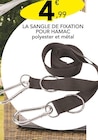 La sangle de fixation pour hamac en promo chez Stokomani La Rochelle à 4,99 €