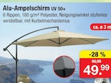 Aktuelles Alu-Ampelschirm UV 50+ Angebot bei Zimmermann in Göttingen ab 49,99 €