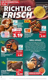 Schweineroulade Angebot im Kaufland Prospekt, gültig von 11.06.2026 bis 17.06.2026 Schweineroulade Angebot im aktuellen Kaufland Prospekt auf Seite 24