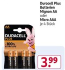 Batterien Mignon AA oder Micro AAA Angebote von Duracell bei Rossmann Rheda-Wiedenbrück für 3,99 €