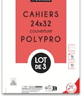 Lot de 3 cahiers 24x32cm pique - DOMÉDIA en promo chez Intermarché Lot de 3 cahiers 24x32cm pique - DOMÉDIA dans le catalogue Intermarché