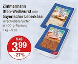 Ofen-Weißwurst oder bayerischer Leberkäse von Zimmermann im aktuellen V-Markt Prospekt für 3,99 €