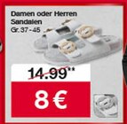 Damen oder Herren Sandalen Angebote bei Woolworth Heidelberg für 8,00 €