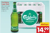 Carlsberg Lager Beer von Carlsberg für 14,99 € bei Netto Marken-Discount im Angebot Carlsberg Lager Beer von Carlsberg im aktuellen Netto Marken-Discount Prospekt
